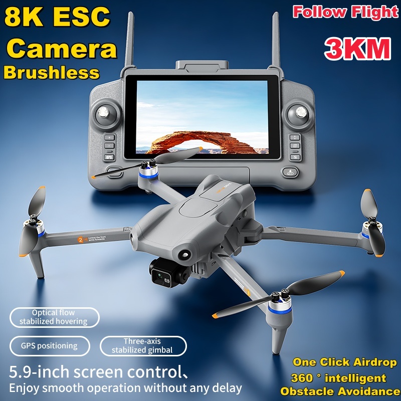 Drone Camera 4K - 5.9in Touch Screen 3 Axis Gimbal